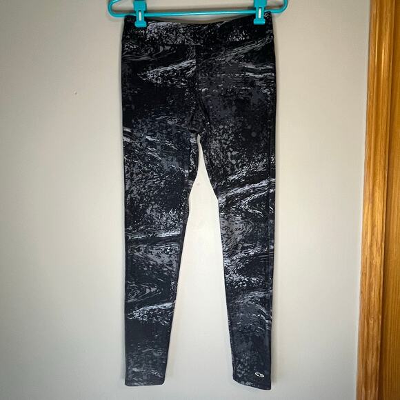 Champion Duo Dry Black / Gray Patterned Leggings Size Medium - Picture 1 of 16